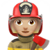 👩🏼‍🚒 woman firefighter: medium-light skin tone display on Apple